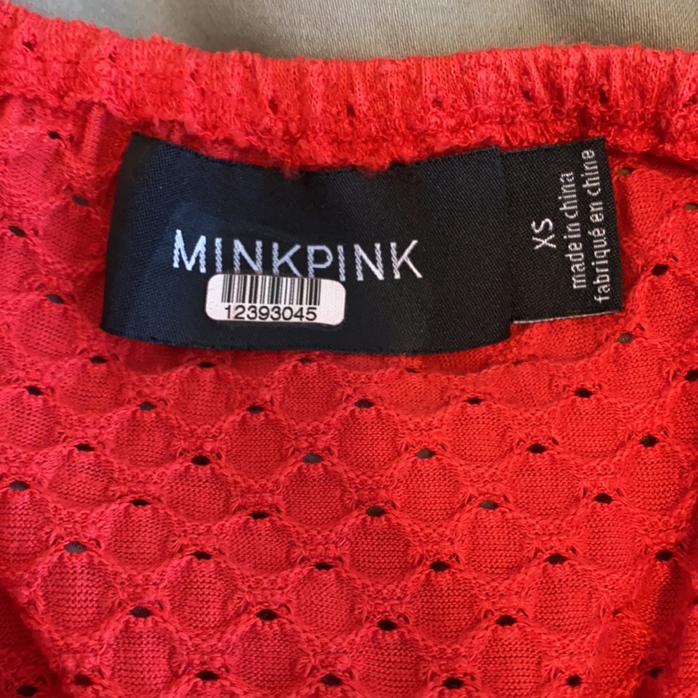 MINKPINK LAUREL MINI DRESS RED XS - Picture 11 of 13